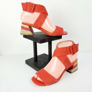 Katy Perry Albee Suede Scarlet Block Heels Sz 5M
